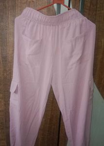 Pink Cargo Pants And Tshirt