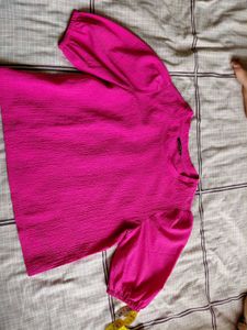 Pink Puff Sleeve Top