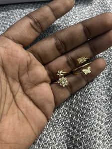 Set of Gold Fashion Rings