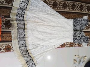White Anarkali Suit