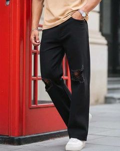 Bewakoof Ripped Black Denim Jeans (Aj)