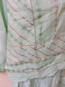 Mint Green Embroidered Sharara Suit