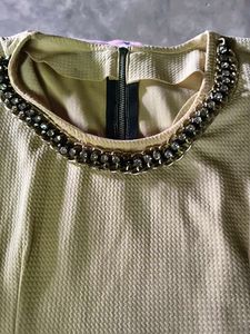 Beaded Neck Sleeveless Dress