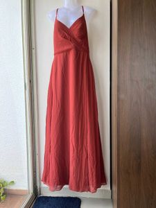 Elegant  Rust Maxi Azazie Dress(A8)
