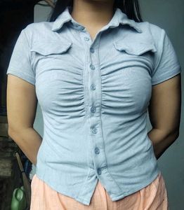 Light blue crop Top