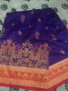 Elegant Purple Banarasi Silk Saree