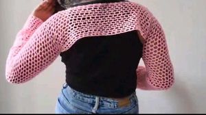 Pink Crochet Shrug / Sleeves