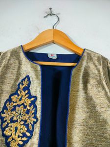 Navy Blue With Cream Skirt And Blouse Set (Girl&#39;s)