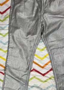 Silver Metallic Jeans