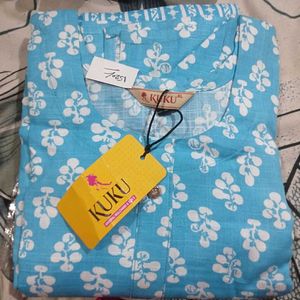 Blue Floral Print Kurti