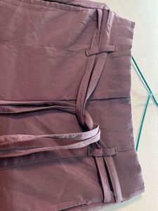 Mauve Wide Leg Tie Pants