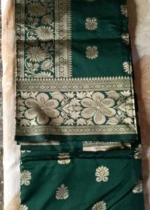 Green Banarasi Dress Material