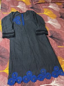 Blue Floral Embroidered Salwar Kameez Suit