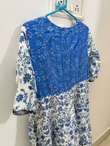 Blue &amp; White Floral Maxi Dress