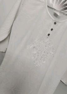 Beautiful White Readymade Kurti For Women