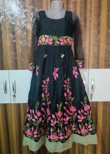 Elegant Black Floral Gown