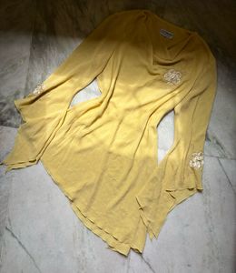 Rare Find Yellow Floral Embellished Kurti