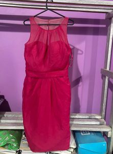 Pink Sheath Midi Dress
