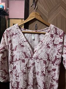 Floral Print Short Kurti