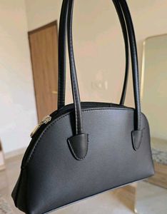 Sleek Black Mini Crescent Shoulder Bag