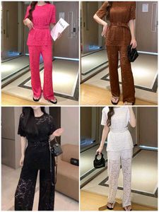 Lace Co- Ord Set With Belt