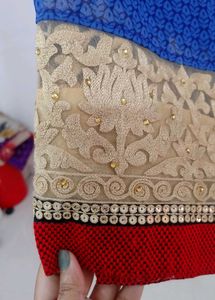 Blue &amp; Red Saree