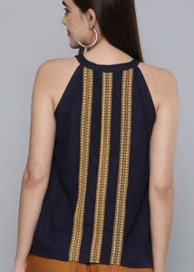 Chemistry Halter Neck Top With Embroidered Detail