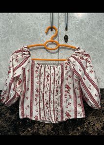 Floral Print Off-Shoulder Blouse