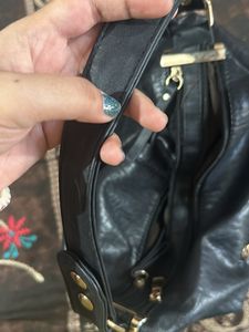Michael Kors Black Leather Shoulder Bag