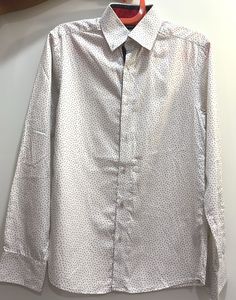 White Polka Dot Button-Down Shirt