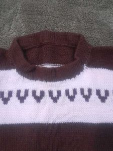 Brown &amp; pink Knit Sweater hand make pure soft