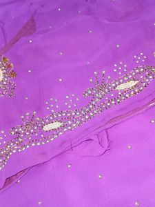 Embroidered Purple Saree