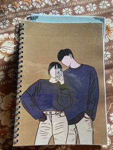 Couple Illustration Spiral Notebook