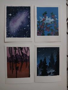 Combo Of 4 Mini Polaroid Paintings