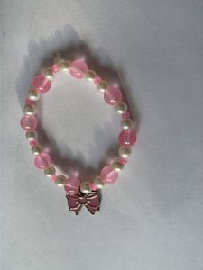 Pink Beaded Bracelet with Bow