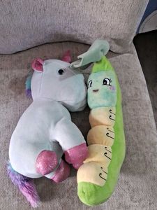 Stuffed Unicorn & Pea Pod Plush Toys