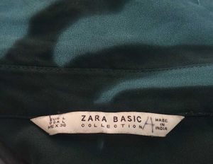 Zara emerald green embellished shirt large size