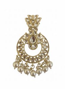 Elegant Gold-Tone Chandbali Earrings