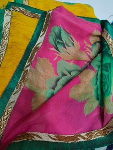 Colorful Floral Print Saree