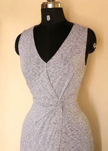 Gray Sleeveless Midi Dress
