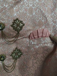 Embroided Wedding Sherwani Jacket &amp; Matching Jutti