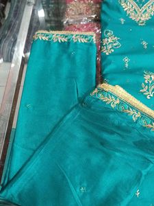 Teal Embroidered Salwar Kameez Suit