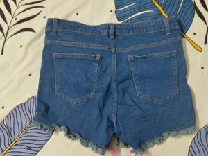 Denim Frayed Shorts
