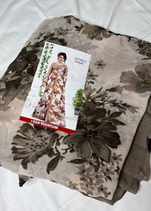 Charcoal Grey Georgette Gotta Patti Saree