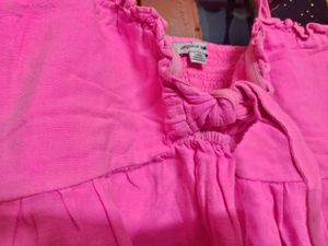 HOT PINK BOW CUTE TOP FOR WOMEN