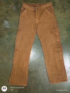 y2k rust / brick brown denim cargo jeans baggy fit