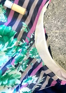 FLORAL DEEP BLUE &amp; SEA GREEN COMBINED DRESS