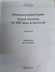 SOLOMONS ORGANIC CHEMISTRY FOR JEE