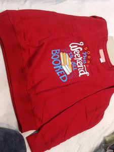 Red Graphic Print Sweatshirt