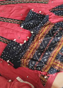 Red Embroidered Navratri Special Chaniya Choli
